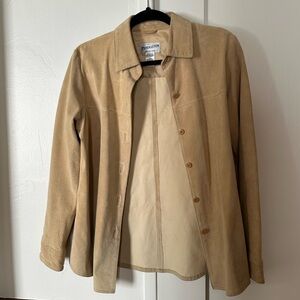 Small suede tan leather Pendleton shacket